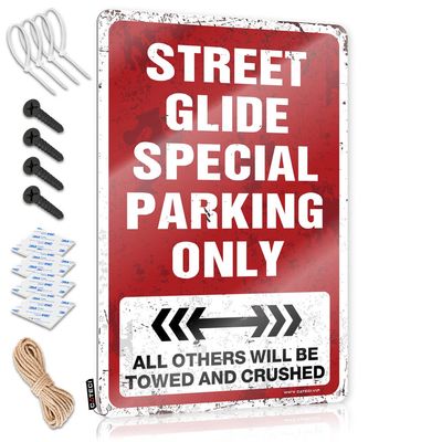 Man Cave Wall Decor Street Glide Special Parking Only Tin Sign Cool Stuff for Boys Bar Signs for Home Bar (Size : 30X40CM)