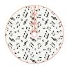 Christmas Tree Skirt 30" Black and White Music Notes Pattern Linen Xmas Tree Skirt for Holiday Party Christmas Tree Mat Decorations Indoor Outdoor view 1