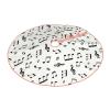 Christmas Tree Skirt 30" Black and White Music Notes Pattern Linen Xmas Tree Skirt for Holiday Party Christmas Tree Mat Decorations Indoor Outdoor view 2