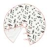 Christmas Tree Skirt 30" Black and White Music Notes Pattern Linen Xmas Tree Skirt for Holiday Party Christmas Tree Mat Decorations Indoor Outdoor view 3