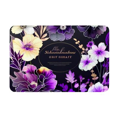 Cioroper Non-Slip Absorbent Super Bath Mats Comfortable Flannel Bathroom Carpet Bed RugWatercolor Purple Flowers Bathroom Carpet and Door Mat,16x24inch