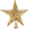 Golden Christmas Tree Top Star Christmas Wrought Iron Openwork Five-Pointed Star Christmas Star Tree Top Five-Pointed Star Christmas Decoration view 2