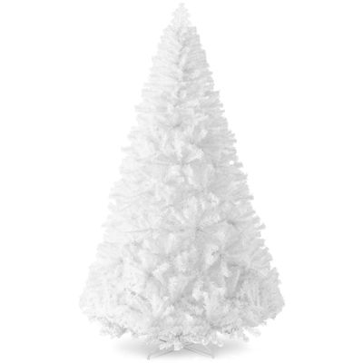 Best Choice Products Artificial Christmas Tree, 4.5ft Premium Unlit Pine Design, Dense Branches Realistic Holiday Dcor w/Easy Assembly - White