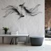 ICEWQOQU Koi Metal Wall Art Set of 2, Metal Fish Wall Decor, Koi Fish Decor, Yin Yang Wall Art, Feng Shui Iron Fish Art for Living Room, Bathroom (Each Panel: 47 x 29/120 x 73 cm, silver) view 3