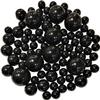 Vase Pearlfection 75 Floating Black Pearls- Large Sizes- 3 White Submersible Fairy Lights Strings Hidable Submersible Batteries- 1 Gallon of Transparent Water Gels for Vases view 2