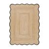 Chouhan International Natural Jute Wave Scalloped Jute Area Rug, Bohemian Decor Handwoven Rug, Floor Farmhouse Natural Braided Boho Runner Rugs (Black-10x14 Ft) view 1