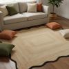 Chouhan International Natural Jute Wave Scalloped Jute Area Rug, Bohemian Decor Handwoven Rug, Floor Farmhouse Natural Braided Boho Runner Rugs (Black-10x14 Ft) view 4