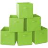 Casafield Set of 6 Collapsible Fabric Cube Storage Bins, Lime Green - 13" Foldable Cloth Baskets for Shelves, Cubby Organizers & More view 1
