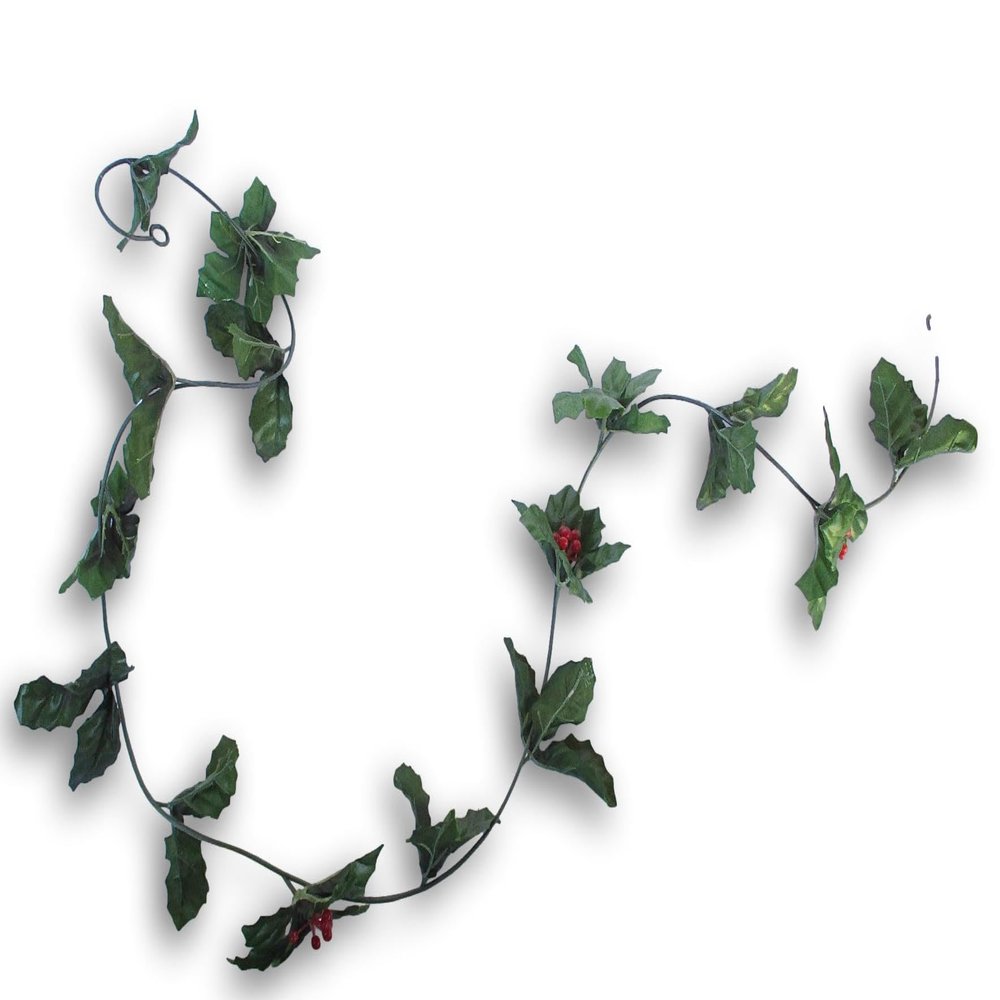 Christmas Holiday Holly and Berry Garland - 5 Feet