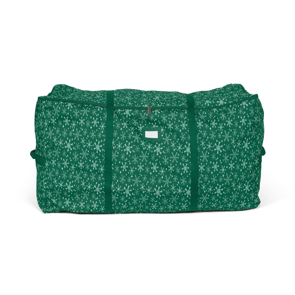 Covermates Keepsakes Christmas Tree Cinch Bag Durable Polyester Tree Storage with Reinforced Handles & Built-in Cinch Straps Trees, Lights & Holiday Dcor, Green Snowflake