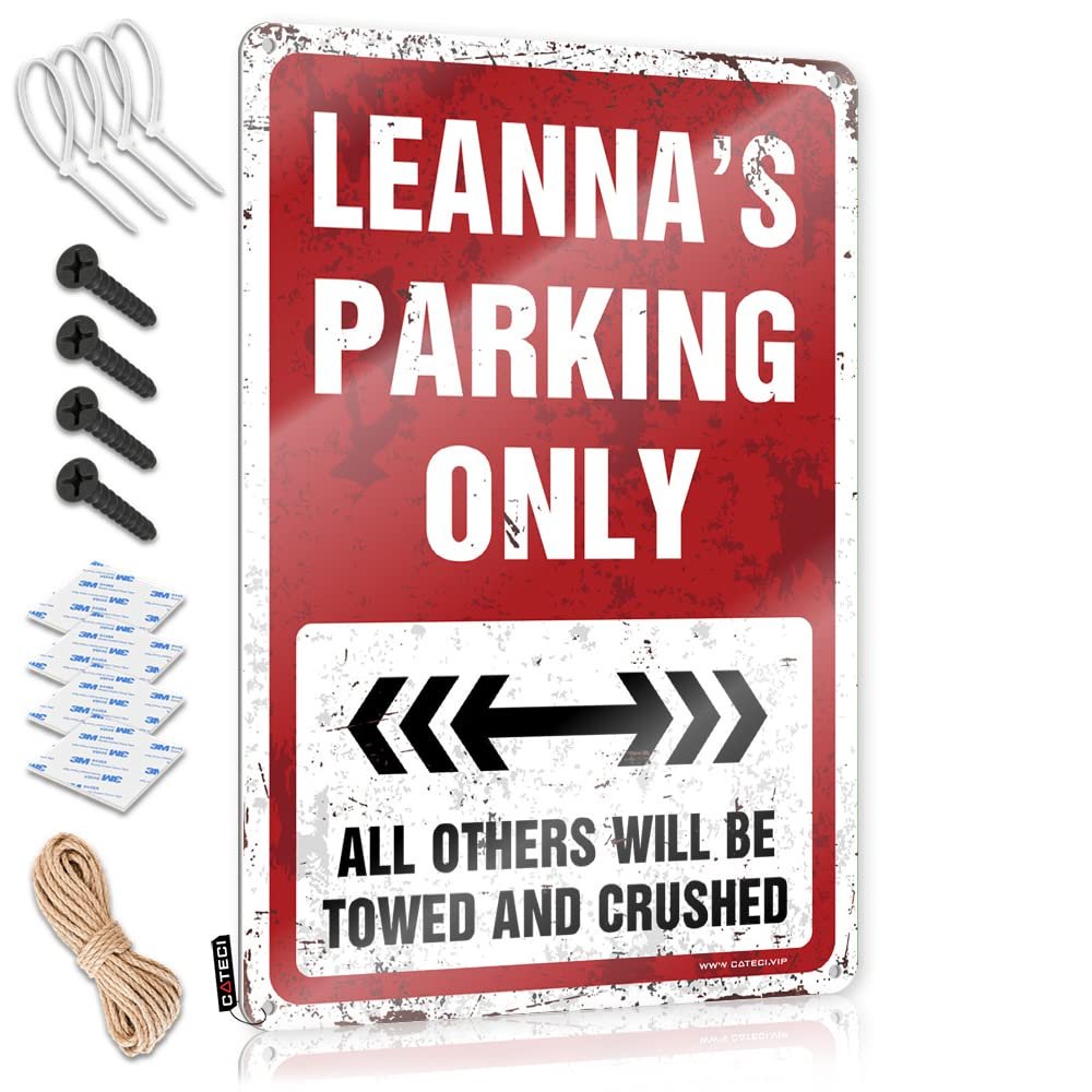 CakJuice Tinsign Decor Leanna'S Parking Only Tin Sign Pool Decorations Outdoor Funny Signs Billiard (Size : 20X30CM)