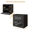 Alpeir Double Layer Large Bread Box for Kitchen Counter, Wooden Corner Bread Storage Container with Acrylic Window, Black view 4