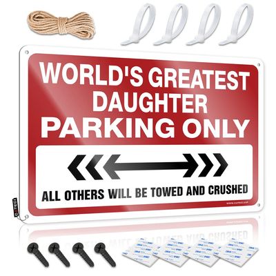 CakJuice Tinsign Decor World's Greatest Daughter Parking Only Tin Sign Pool Decorations Outdoor Funny Signs Billiard (Size : 20X30CM)