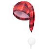 renvena Men's Night Sleeping Cap Adjustable Stocking Cap Buffalo Plaid Santa Hat with Pom Ball for Christmas Party Red&White One Size view 1