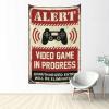 Bar Stuff For Man Cave Alert Video Game In Progress Tapestry Tapestry Wall Art Bedroom Door Decor (Size : 75X100CM) view 1
