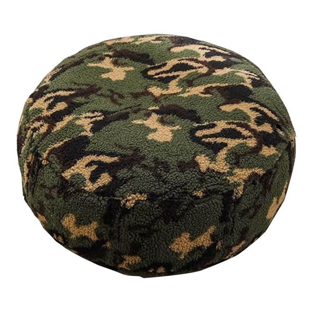SBOJI Pouf for Living Room, Tatami Mat Pouffe, Round Bean Bag Faux Lambswool Pouffe, Foot Rest Footstool for Sofa