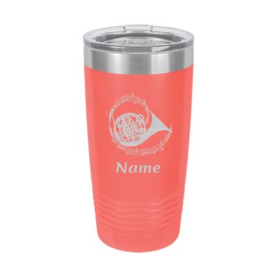 French Horn Player Personalized Insulated 20 oz Tumbler (Red)