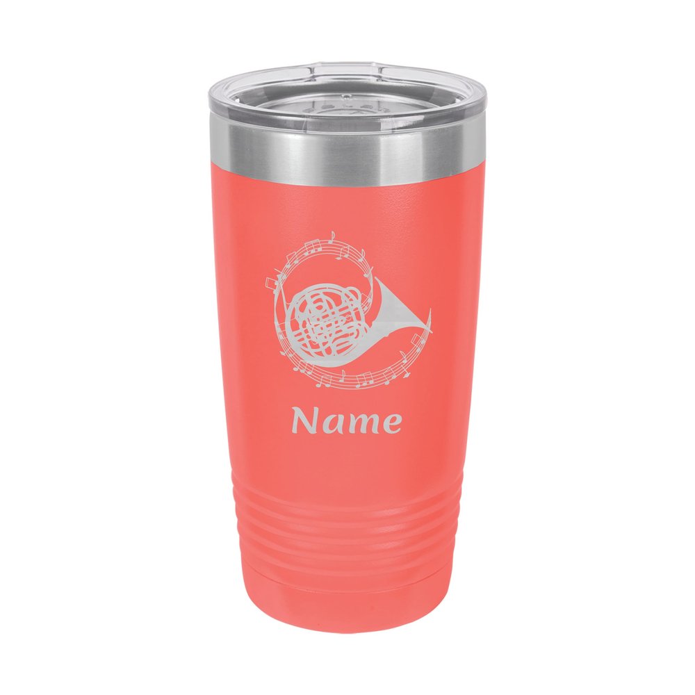 French Horn Player Personalized Insulated 20 oz Tumbler (Red)