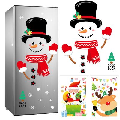 Christmas Fridge Magnets Set, 14 Pcs Snowman Refrigerator Decorations, Soft Reusable Magnetic Ornaments for Home, Kitchen & Office