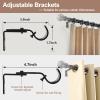 Curtain Rod Bracket, 1 inch Curtain Rod Holders Set of 2, Adjustable Curtain Rod Brackets for Wall, Black view 2