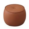Junpllvic Modern Pouf Ottoman Round Footstool Super-Soft Faux-Leather Fabric Footrest with Padded Seat Chair for Bedroom, Living Room, Children's Room 31x28cm (Color : Brown) view 1