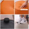 Junpllvic Modern Pouf Ottoman Round Footstool Super-Soft Faux-Leather Fabric Footrest with Padded Seat Chair for Bedroom, Living Room, Children's Room 31x28cm (Color : Brown) view 4