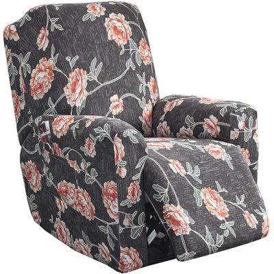 Recliner Slipcovers Stretch Recliner Cover 4-Pieces 1Seat Recliner Chair Covers Printed Lazy Boy Chair Covers Fitted Non Slip Reclining Recliner Couch Covers Furniture Protector for Living Room