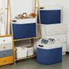 DULLEMELO 51L Large Baskets for Storage, Large Rectangular Baskets for Shelves [3 Pack], Blanket Basket Dog Toy Basket for Organizing Closet, Nursery, Clothes,Toys (White&Blue) view 4