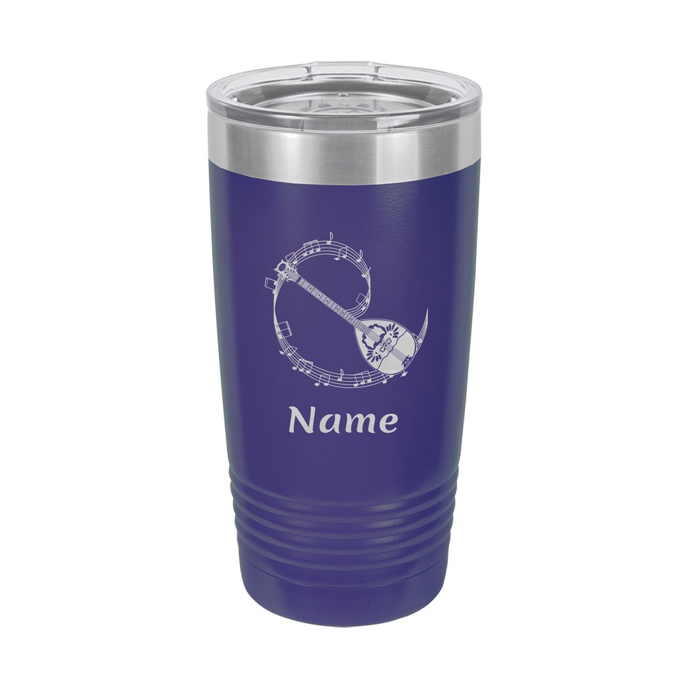 Greek Bouzouki Player Personalized Insulated 20 oz Tumbler (Lt. Purple)