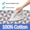 JEDAL Ironing Board Cover Universal, Hardwearing 100% Cotton Iron Cover, Ironing Board Covers Chemical-Free, Natural Untreated Cotton Drawstring Tightening(Color:Black,Size:15x47(38x120cm)) view 3