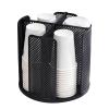 BigKing Rotatable Cup and Lid Organizer with 4 Compartments, Coffee Cup Organizer, Cup Dispenser, Paper Cup Storage Holder for Countertop, Breakroom, Coffee Station, Bar, Buffet, Kitchen (Black) view 1