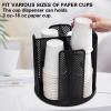 BigKing Rotatable Cup and Lid Organizer with 4 Compartments, Coffee Cup Organizer, Cup Dispenser, Paper Cup Storage Holder for Countertop, Breakroom, Coffee Station, Bar, Buffet, Kitchen (Black) view 2