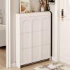 BRANII Shoe Storage, Free Standing Shoe Storage Cabinet, 3 Tier Flip Shoe Racks Storage Cabinet, Shoe Rack with Open Compartment, for Hallway Doorway Balcony Living Room (Size : 100X24X112cm) view 1