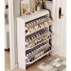 BRANII Shoe Storage, Free Standing Shoe Storage Cabinet, 3 Tier Flip Shoe Racks Storage Cabinet, Shoe Rack with Open Compartment, for Hallway Doorway Balcony Living Room (Size : 100X24X112cm) view 2