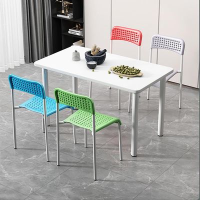TemkIN 4pcs Dining Chairs, Modern Plastic Dining Side Chairs, Breathable Easy to Clean, Kitchen Chair Armless Vanity Chair, for Dining Room Living Room Home Kitchen