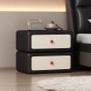 Nightstand Black With 2 Drawers Night Stands For Bedrooms With Handles End Table With Smooth Rails Side Sofa Table Modern Style Fully Assembled For Bedroom Living Room ( Size : 17.7"x15.7"x18.2" ) view 1