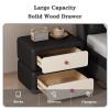 Nightstand Black With 2 Drawers Night Stands For Bedrooms With Handles End Table With Smooth Rails Side Sofa Table Modern Style Fully Assembled For Bedroom Living Room ( Size : 17.7"x15.7"x18.2" ) view 4