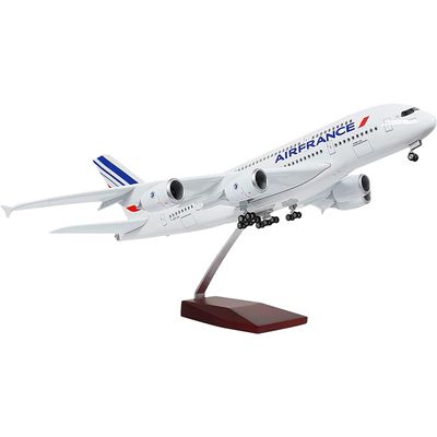 1:160 Scale 17.7-Inch Die-Cast Resin Aircraft Model with Stand - Detachable, Premium Birthday Gift for Aviation Enthusiasts & Collectors (White, No Light)