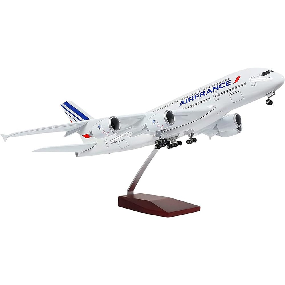 1:160 Scale 17.7-Inch Die-Cast Resin Aircraft Model with Stand - Detachable, Premium Birthday Gift for Aviation Enthusiasts & Collectors (White, No Light)