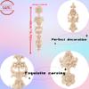 BSYMDH 2PCS Wood Carved Appliques Onlays Wood Carving Appliques Unpainted Carving Roman Column Stigma Decoration for Door Wall Cabinet Fire Stove(07,40x9cm/16 x3.2) view 2