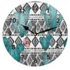 bisibuy Cactus Boho Ornament Wall Clocks Battery Operated 9.84 inch Silent Non-Ticking Mordern Desk Clock Decor for Living Room Home Office Bedroom Kitchen Wall Clock Decorative view 1