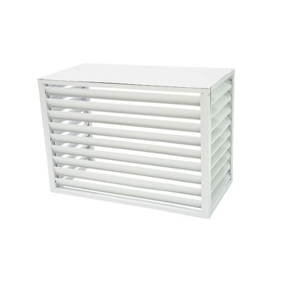 Air conditioner protective cover, heater cover for vertical radiator, aluminum air conditioner and heat pump cover, decorative aluminum air conditioner cover, suitable for outdoor use ( Color : White