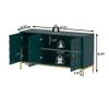 Clihome 3 Door Sideboard Storage Cabinet, Buffet Cabinet Credenza Storage Accent Cabinet with Adjustable Shelf, Green view 2