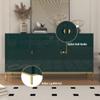 Clihome 3 Door Sideboard Storage Cabinet, Buffet Cabinet Credenza Storage Accent Cabinet with Adjustable Shelf, Green view 3