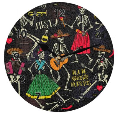 bisibuy Mexican Art Music Dance Wall Clocks Battery Operated Silent Non-Ticking Modern Desk Clock Decor for Living Room Home Office Bedroom Kitchen Wall Clock Decorative 12 inch