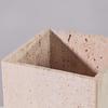 Rectangular Ivory Travertine Bathroom Trash Can, Natural Organic Stone Office Wastebasket, Wabi-Sabi Durable Storage Basket, Garbage Container for Bathroom, Home Office, Bedroom, Living Room, Toilet view 3