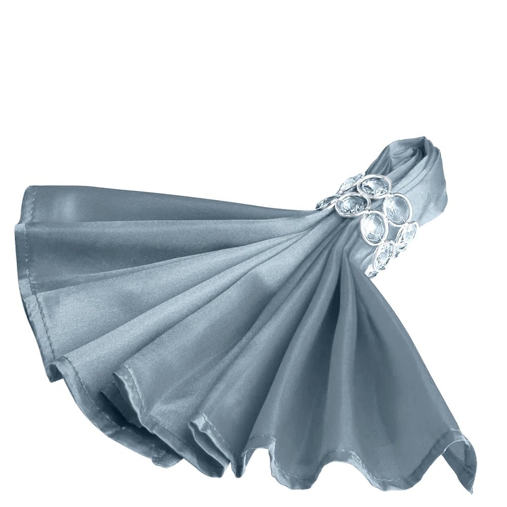 20 pcs 20-Inch Dusty Blue Satin Table Napkins Reusable Washable Wedding Party Dinner Linens Tableware Supplies