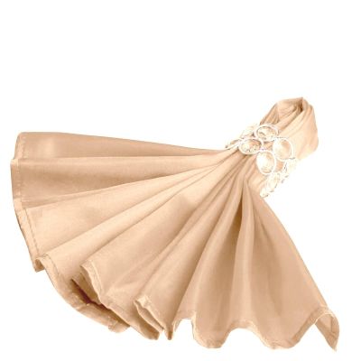 10 pcs 20-Inch Nude Satin Dinner Napkins - for Wedding Party Reception Events Restaurant Kitchen Home