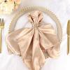 10 pcs 20-Inch Nude Satin Dinner Napkins - for Wedding Party Reception Events Restaurant Kitchen Home view 3