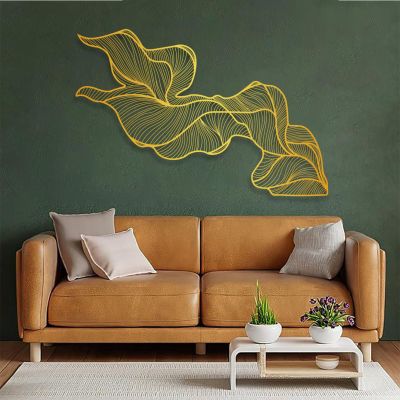 Cadeali Abstract Metal Wall Art, Modern Luxury Metal Wall Decor, Modern Home Decorations, Minimalist Art, Housewarming Gift, Abstract Artwork, Living Room Decor(Glod,26"x17" / 66x44 cm)